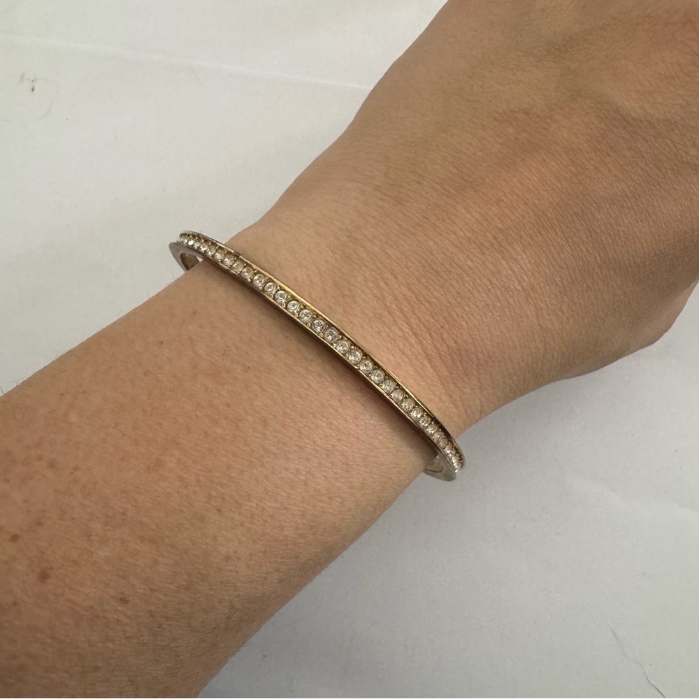 Vintage Nolan Miller Rhinestone Gold Bangle Bracelet